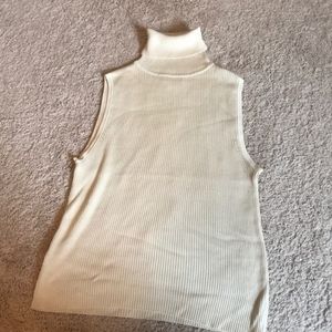 Vintage ribbed silk turtleneck tank Loft